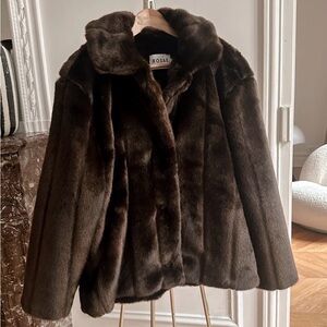 NEW Rosae Paris Le Flaubert Faux Mink Fur Coat